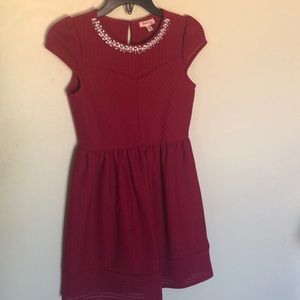 Girl’s Monteau Deep Red Formal Dress